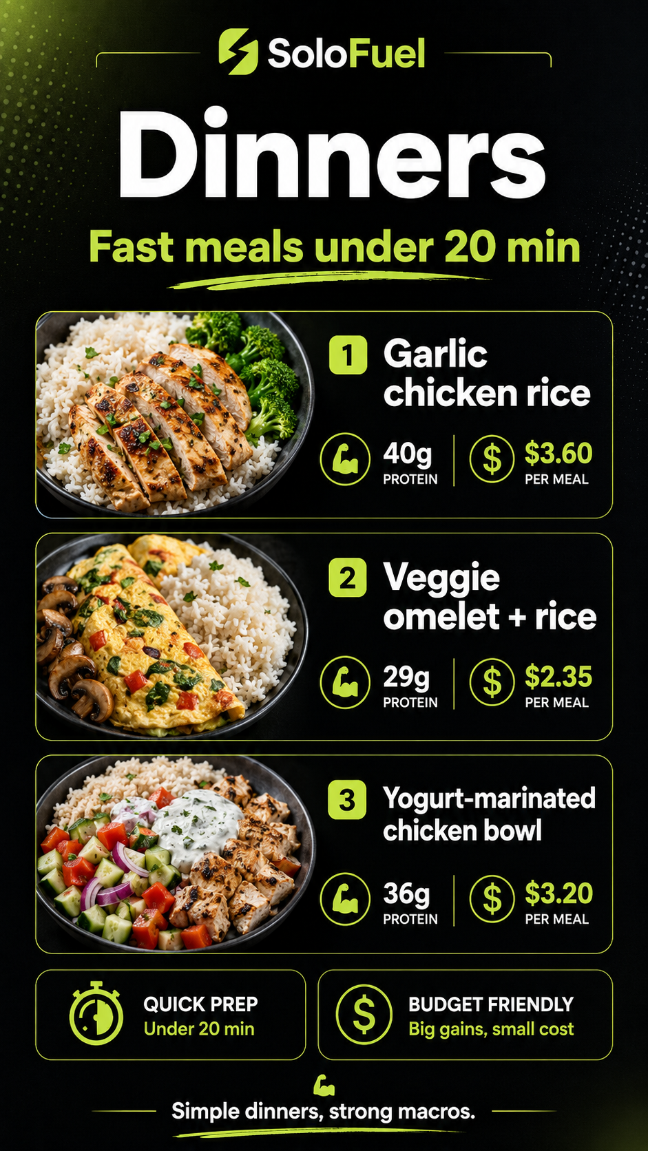 Fast dinner examples